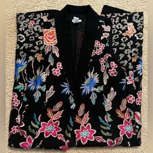 Rubber Ducky Productions Inc | Black Embroidered Duster Vest NWOT | M